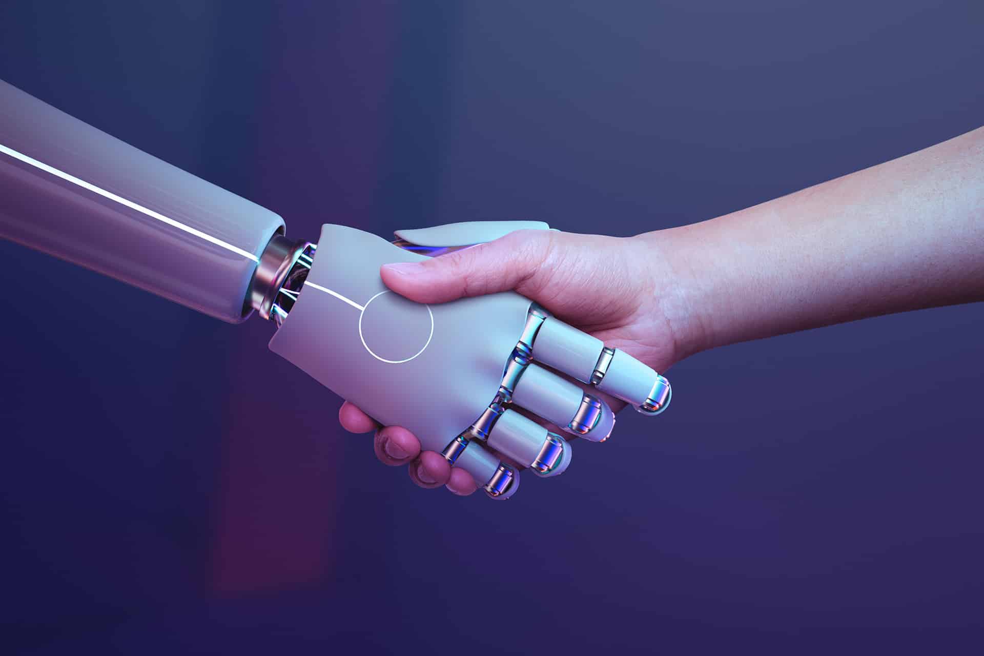 Robot Handshake Human Background Futuristic Digital Age2